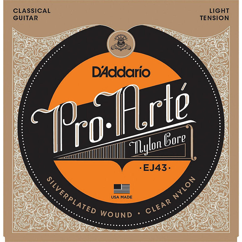 D'ADDARIO EJ43 PRO-ARTE NYLON CLASSICAL GUITAR STRINGS, LIGHT TENSION