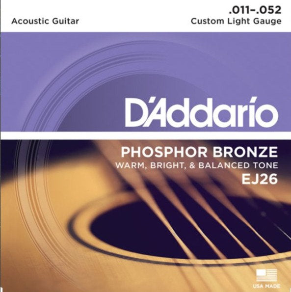 D'ADDARIO EZ910 85/15 BRONZE ACOUSTIC GUITAR STRINGS, LIGHT, 11-52