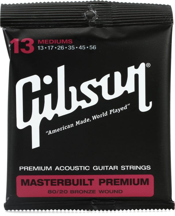 GIBSON MASTERBUILT PREMIUM 80/20 BRONZE MEDIUM ACOUSTIC GUITAR STRINGS