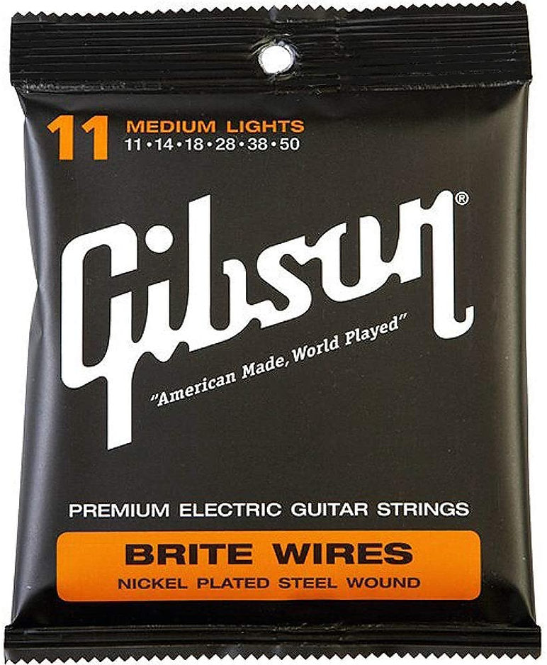 GIBSON BRITE WIRES ELECTRIC GUITAR STRINGS MEDIUM LIGHTS - SEG-700ML