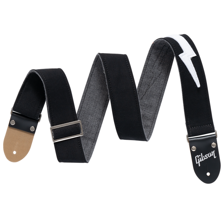 GIBSON THE VINTAGE BOLT GUITAR STRAP - ASVBLT-BLK