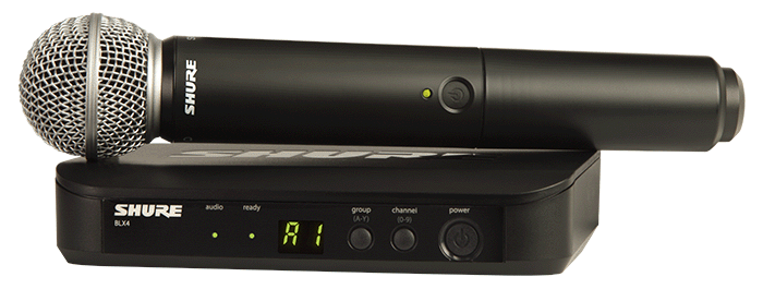 SHURE INCLUDES BLX4 RECEIVER, SM58 MICROPHONE