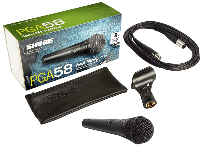 SHURE PGA58-XLR CARDIOID DYNAMIC VOCAL MICROPHONE