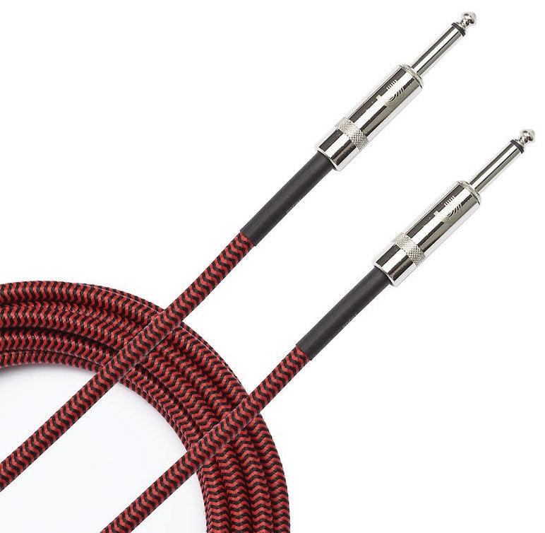 PLANET WAVES BRAIDED INSTRUMENT CABLE, 10' - RED