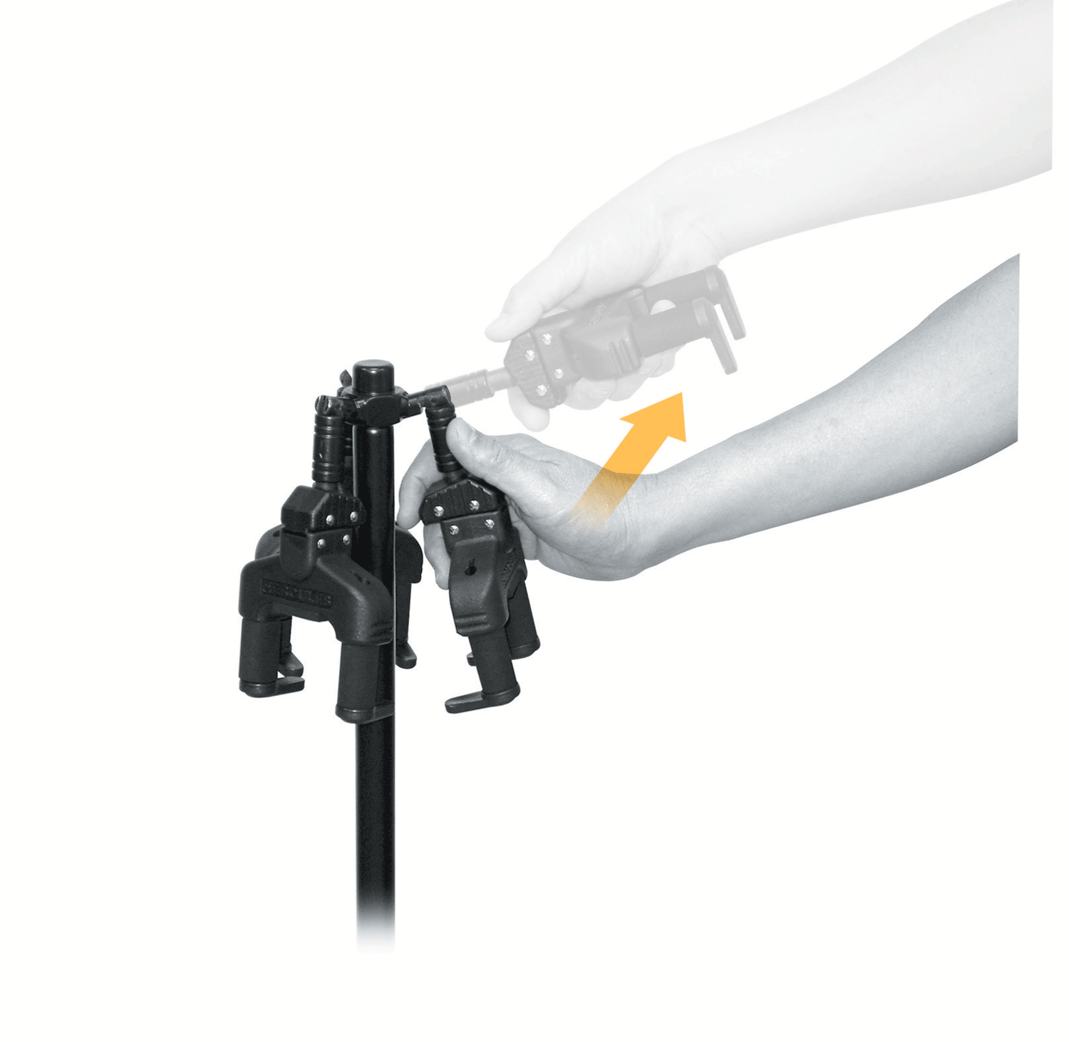 HERCULES GS432B PLUS - SOPORTE PARA TRIGUITARRA CON RESPALDO
