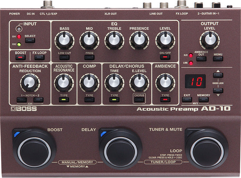 Preamplificador acústico Boss AD-10
