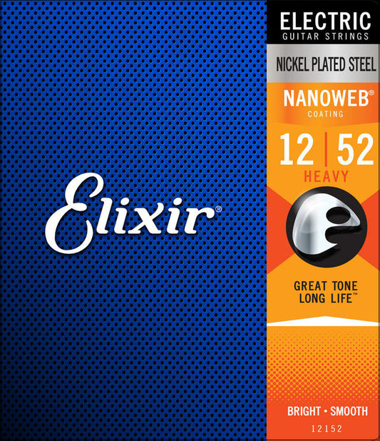 ELIXIR STRINGS NANOWEB ELECTRIC GUITAR STRINGS - .012 - .052 HEAVY - 12152