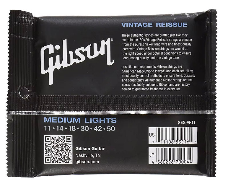 CUERDAS DE GUITARRA ELÉCTRICA GIBSON VINTAGE REEDICIÓN. SEG-VR11
