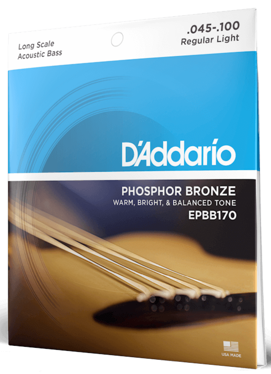 CUERDAS DE BAJO ACÚSTICO D'ADDARIO EPBB170 DE BRONCE FOSFORADO, ESCALA LARGA, 45-100
