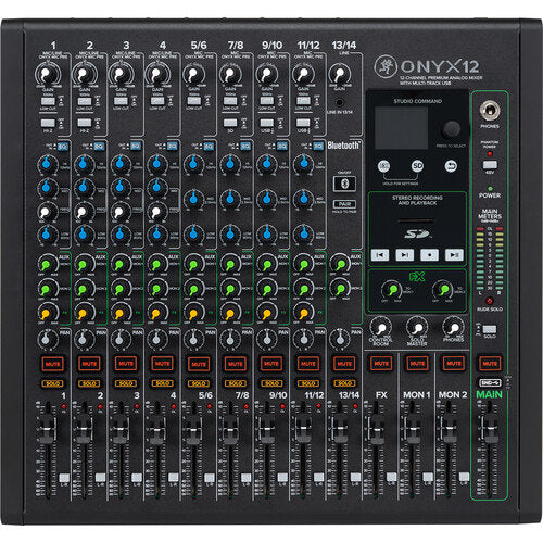 MACKIE ONYX12 MEZCLADOR ANALÓGICO PREMIUM DE 12 CANALES CON MULTIPISTA USB - ONYX12
