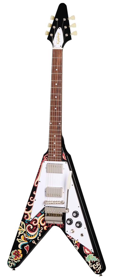 EPIPHONE JIMI HENDRIX LOVE DROPS FLYING V EBONY